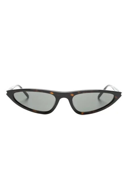 Ochelari de soare Saint Laurent Eyewear cu imprimeu geometric maro