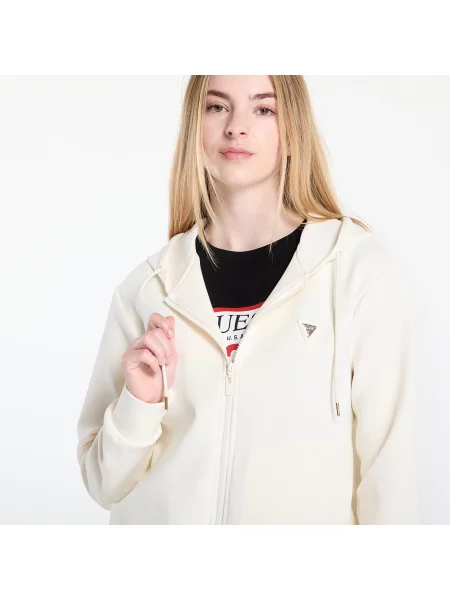 Φούτερ GUESS Olympe Full Zip Hoodie Sweatshirt Cream XS