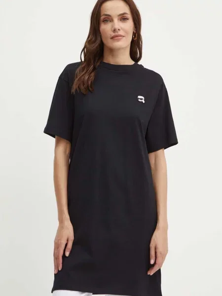Haljina Karl Lagerfeld mini oversize crna