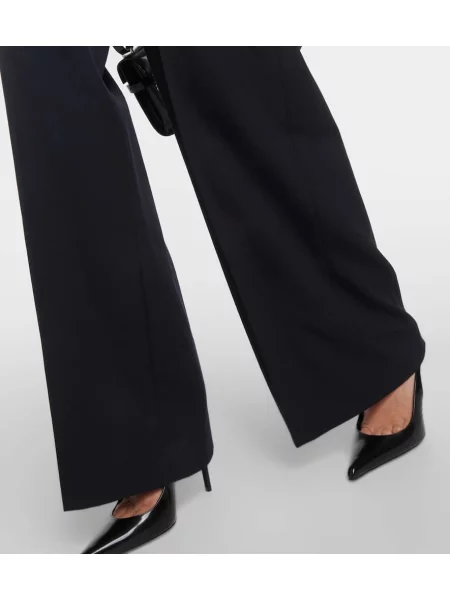 Pantaloni Nili Lotan de lână albastru