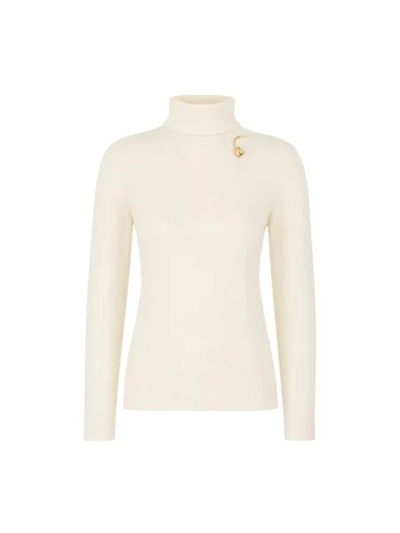 Sweter z golfem Alberta Ferretti wełniany biały