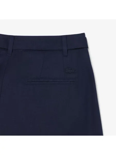 Lacoste Bermudy Oversize Z Lejącej Mieszanki Lnu granatowe
