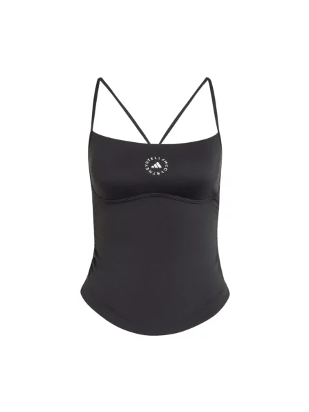 Krótki top Adidas By Stella Mccartney na ramiączkach czarny