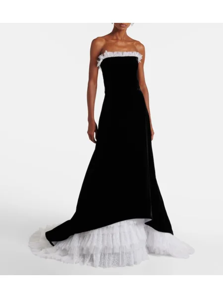 Rochie Costarellos de catifea negru