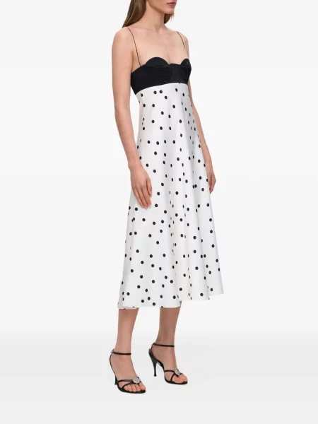 Rochie midi Anna October cu buline alb