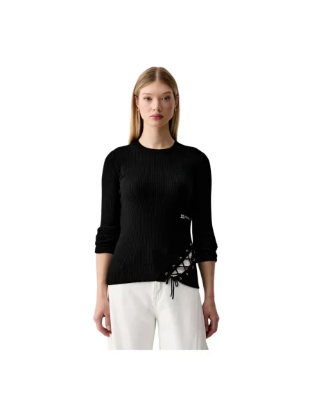 Dzianinowy sweter Karl Lagerfeld czarny