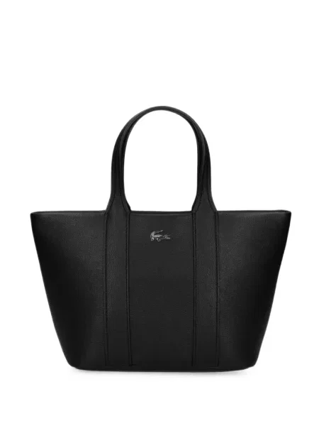 Geantă shopper Lacoste cu autograf negru