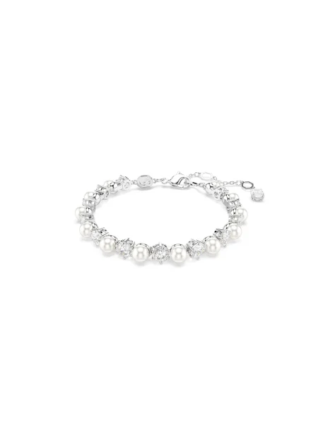 Swarovski Narukvica srebro / prozirna / biserno bijela