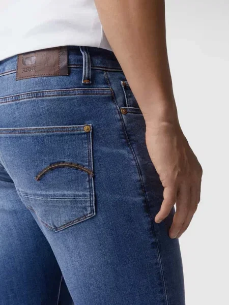 Jeansy o kroju Skinny Fit z dodatkiem streczu G-star Raw niebieskie