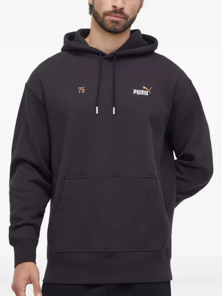 Hanorac cu glugă Puma cu broderie negru