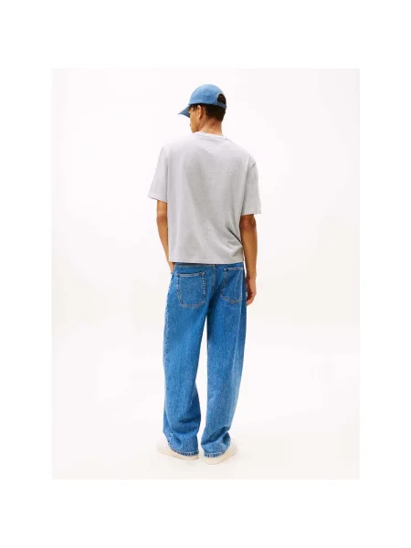 Obnosené tričko Tommy Jeans sivá