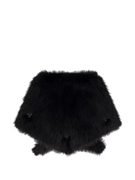 Fular Simone Rocha cu blană negru