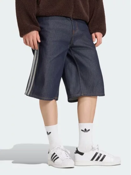 Adidas Pantaloni scurți de blugi Firebird Adicolor Jorts Mid-Rise Bleumarin