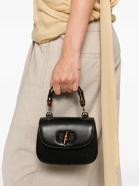 Geantă shopper Gucci din bambus negru