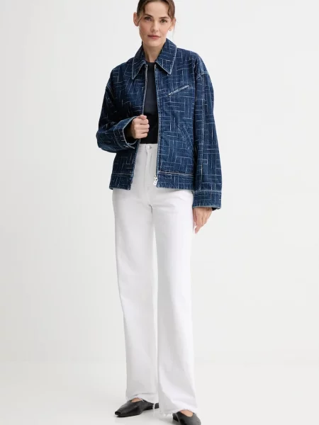 Kenzo geacă jeans de tranziție albastru