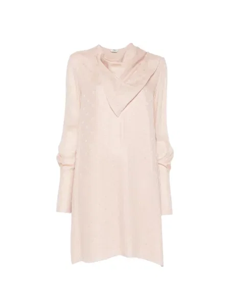 V-nyakú mini ruha Fendi rózsaszín