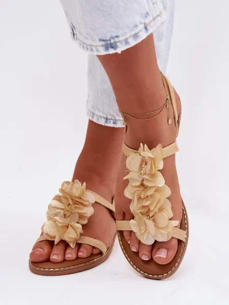Sandale Boto cu model floral maro