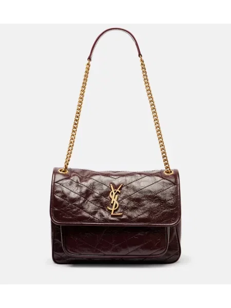 Geanta de piele Saint Laurent din piele bordo