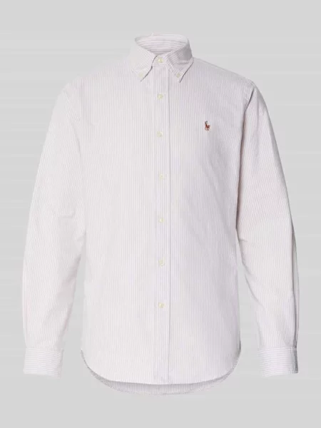 Polo Ralph Lauren koszula casualowa Custom Fit Mężczyźni Slim Fit beżowy|biały w paski L beżowa
