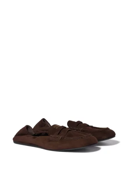 Szarvasbőr loafer Miu Miu barna
