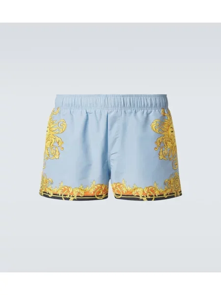 Slip de baie Versace cu imagine albastru