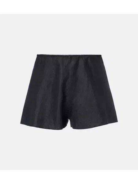 Pantaloni scurți Dôen de in negru