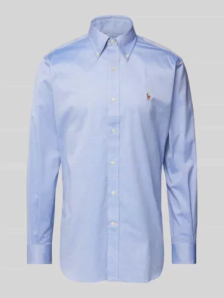 Koszula biznesowa Regular Fit z czystej bawełny Ralph Lauren niebieska