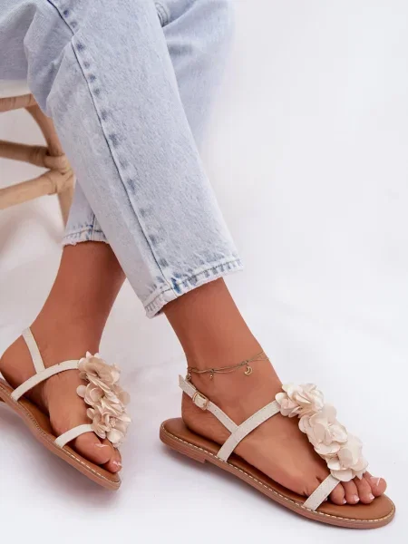 Sandale Boto cu model floral maro