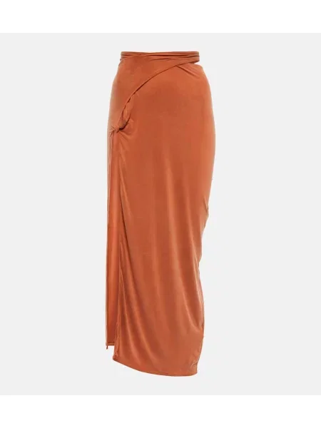 Fustă midi Jacquemus din jerseu până la genunchi roșu