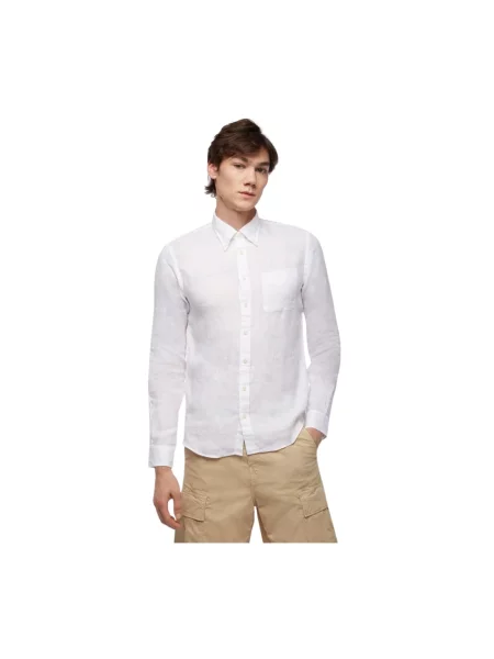 Lniana koszula Brooks Brothers biała