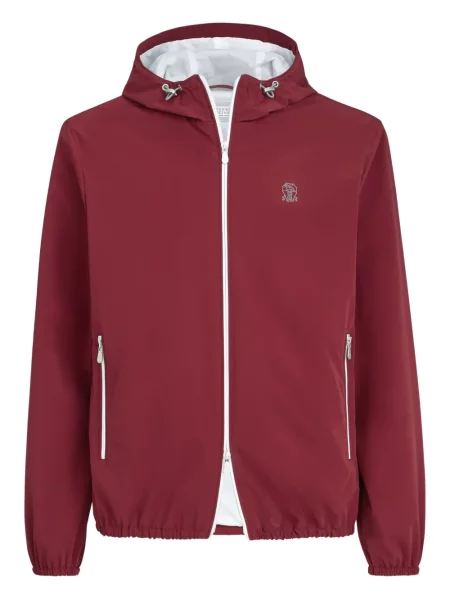 Bunda Brunello Cucinelli s kapucí červená