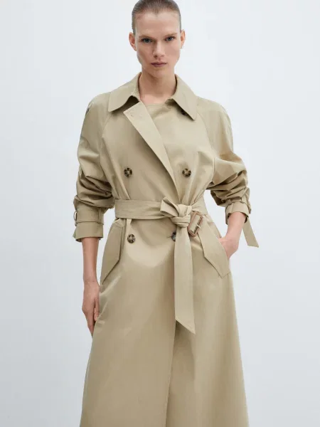 Тренч MANGO Buterfly бежевий