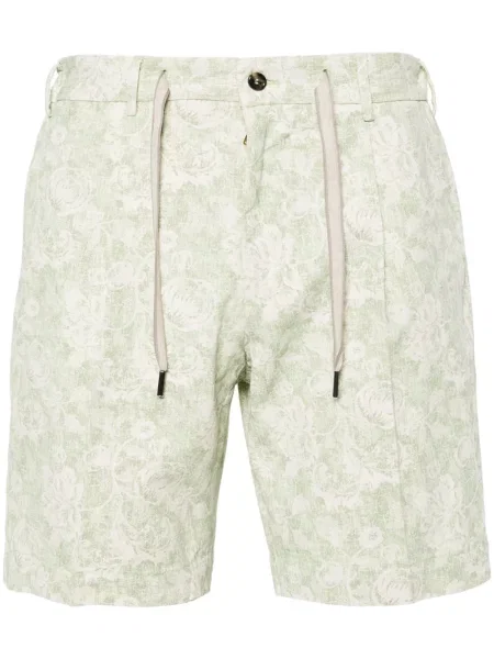 Květinové bermudy Dell'oglio s potiskem zelené