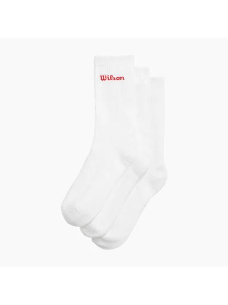 Шкарпетки Wilson Crew Logo 3 пари bright white білі