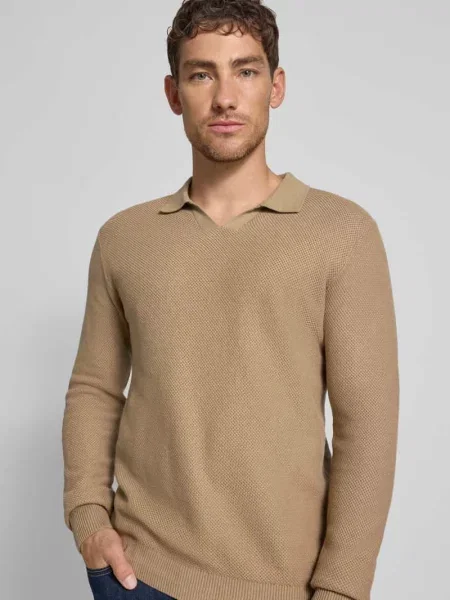 Sweter z dzianiny z prążkowanymi wykończeniami model ‘EASTON’ Jack & Jones Premium