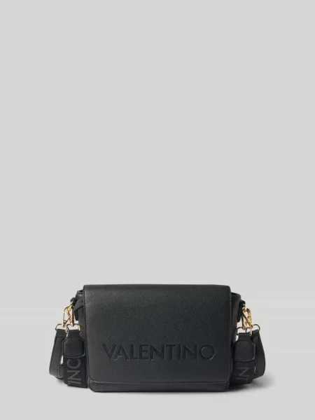 Lniana torebka Valentino Bags czarna