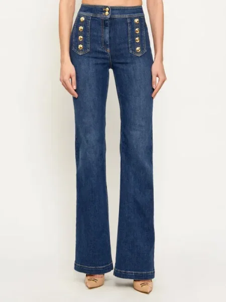Elisabetta Franchi Jeans denim albastru