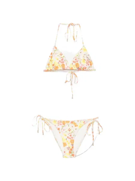 Bikini Zimmermann cu model floral cu imagine alb