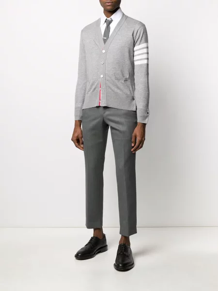 Cardigan Thom Browne cu decolteu în V gri