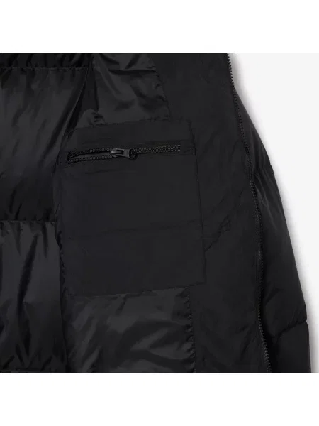 Lacoste Długa Oversize'Owa Kurtka Puchowa Z Logo czarna