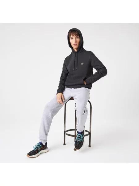 Lacoste Bluza Z Kapturem Z Bawełny Organicznej Lacoste szara