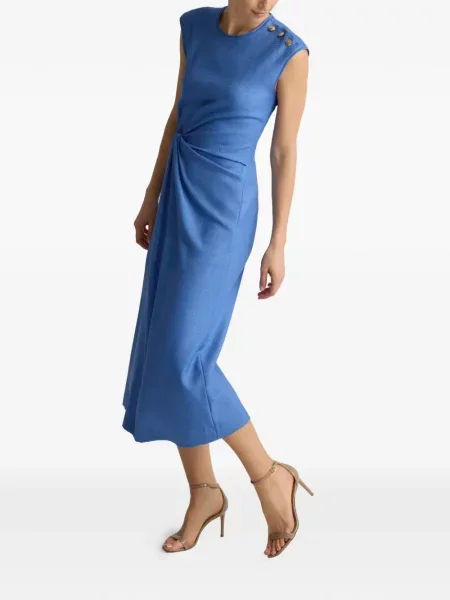 Rochie midi St. John până la genunchi de costum albastru