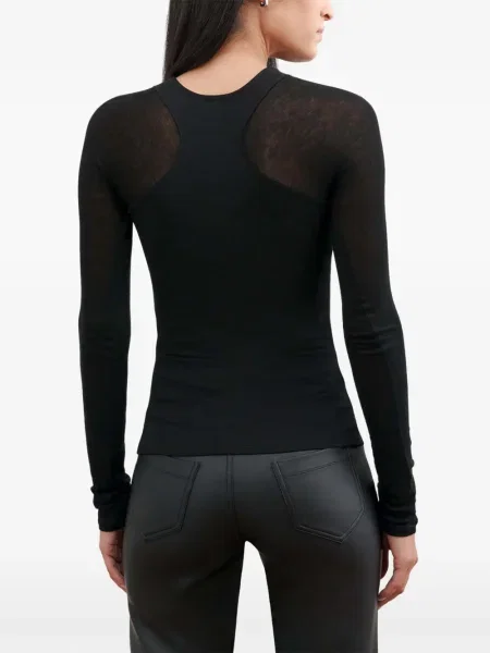 Top Marcella transparente negru