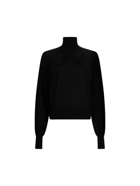 Sweter z golfem Liu Jo wełniany do golfa czarny