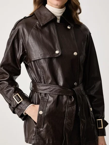 Кожаное пальто Guess