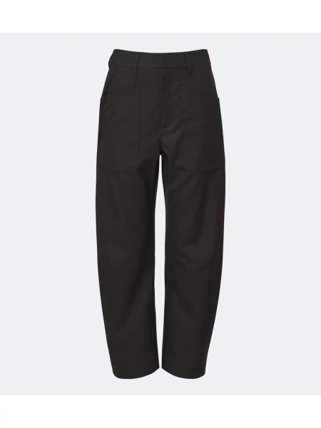 Pantaloni Nili Lotan de lână maro