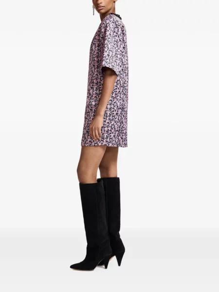 Rochie mini Essentiel Antwerp cu model floral cu imagine roz