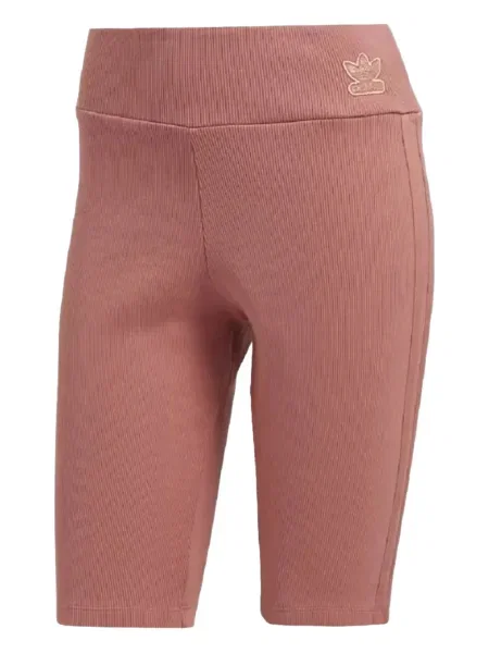 Legginsy Adidas do biegania z nadrukiem z dekoltem w serek czerwone