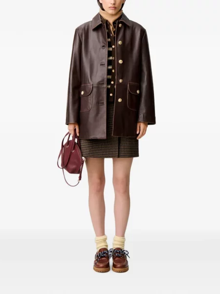 Geanta de piele Claudie Pierlot maro