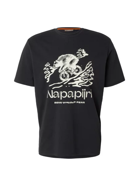 NAPAPIJRI Tricou S-CABIN negru / natural alb